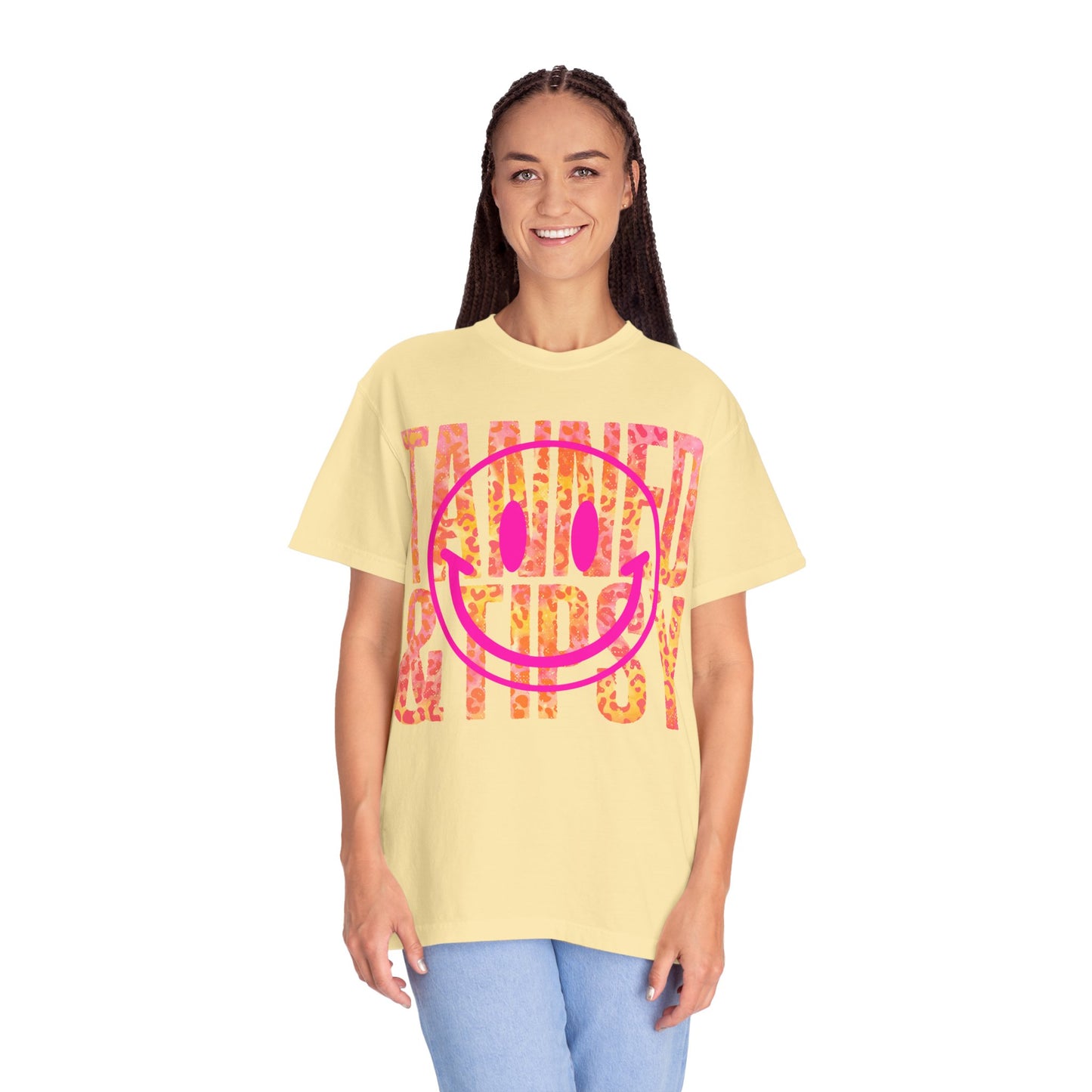Smiley Face Graphic Tee, Casual Summer Shirt, Gift for Beach Lovers, Trendy Unisex T-shirt, Fun Party Apparel, Celebration Wear