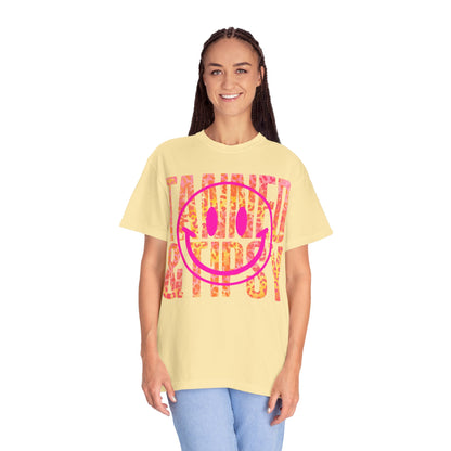 Smiley Face Graphic Tee, Casual Summer Shirt, Gift for Beach Lovers, Trendy Unisex T-shirt, Fun Party Apparel, Celebration Wear