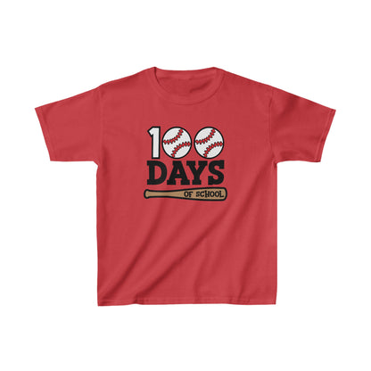 100 Day of School Baseball T-Shirt, School Spirt, Youth shirt, Baseball and bat