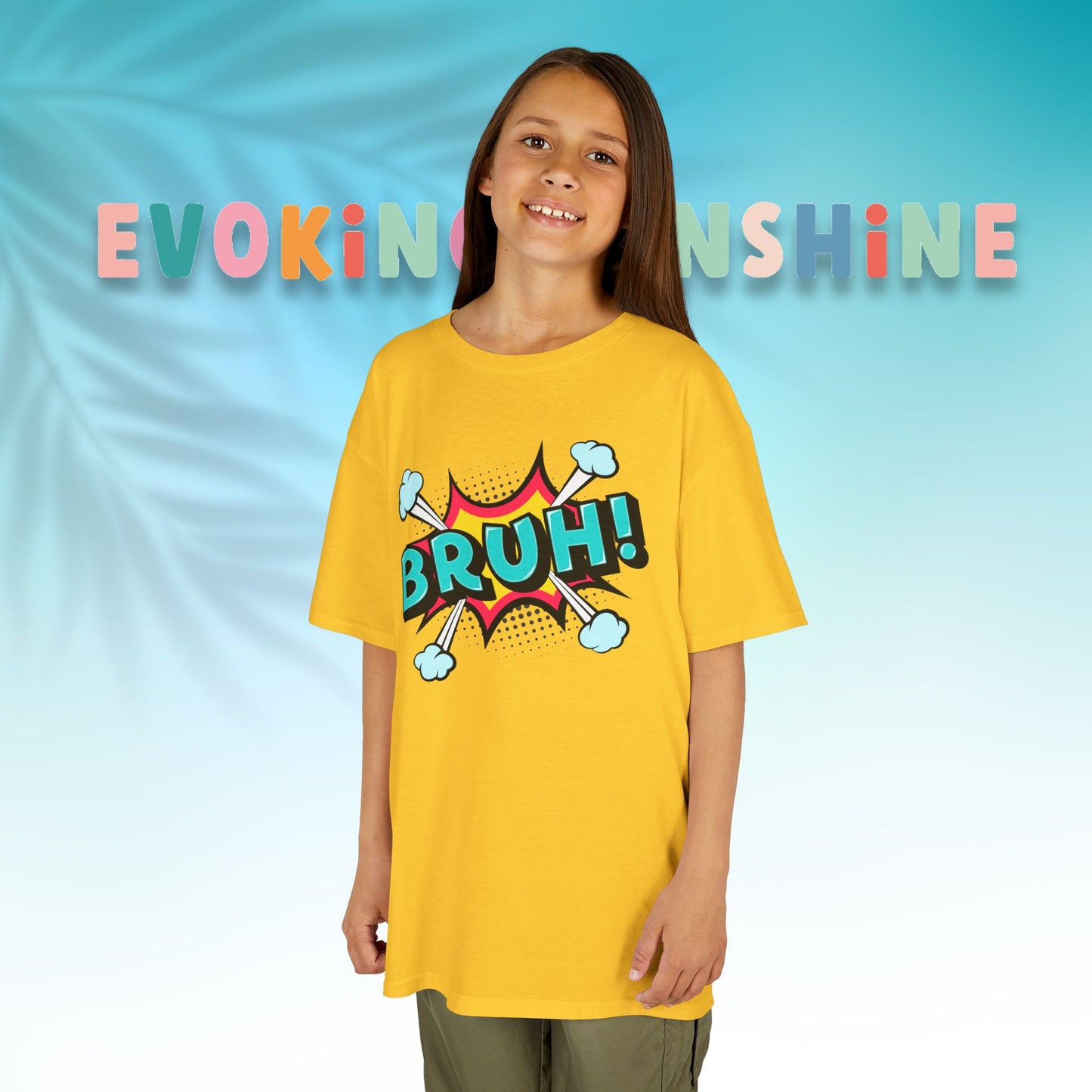 Fun Kids Graphic Tee - BRUH! Comic Style Shirt, Youth Apparel, Gift for Boys, Streetwear, Summer Vibes, Birthday, Everyday Wear