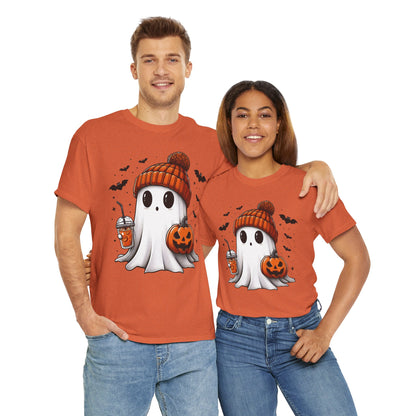 Pumpkin Season Vibes - Cute Ghost - Adult Unisex Tee