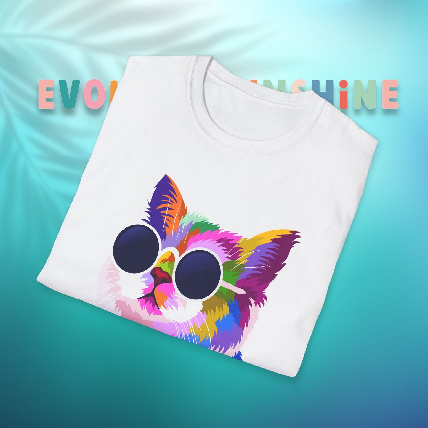 Colorful Cat Art T-Shirt, Fun Tee for Cat Lovers, Vintage Style Graphic Shirt, Cute Pet Gift, Casual Wear for Summer