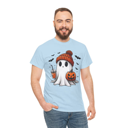 Pumpkin Season Vibes - Cute Ghost - Adult Unisex Tee