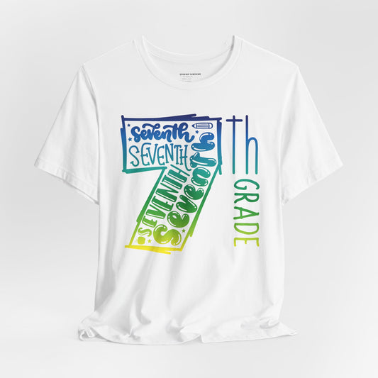 7th Grade Celebration Short Sleeve Tee, Middle School, School Year, Seventh grade