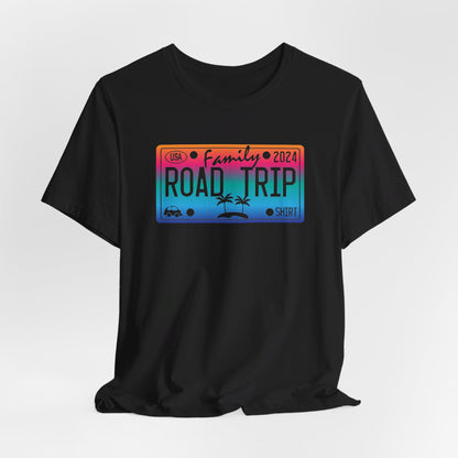 License Plate Family Road Trip 2024, Adult, Unisex Jersey Short Sleeve Tee Express Delivery available