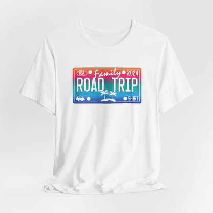 License Plate Family Road Trip 2024, Adult, Unisex Jersey Short Sleeve Tee Express Delivery available