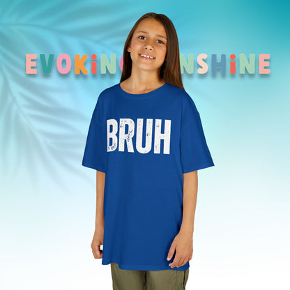 Kids Heavy Cotton™ Tee - Funny 'BRUH' Shirt for Boys & Girls, Casual Kids Wear, Gift for Birthdays, Anniversaries, Humor Apparel