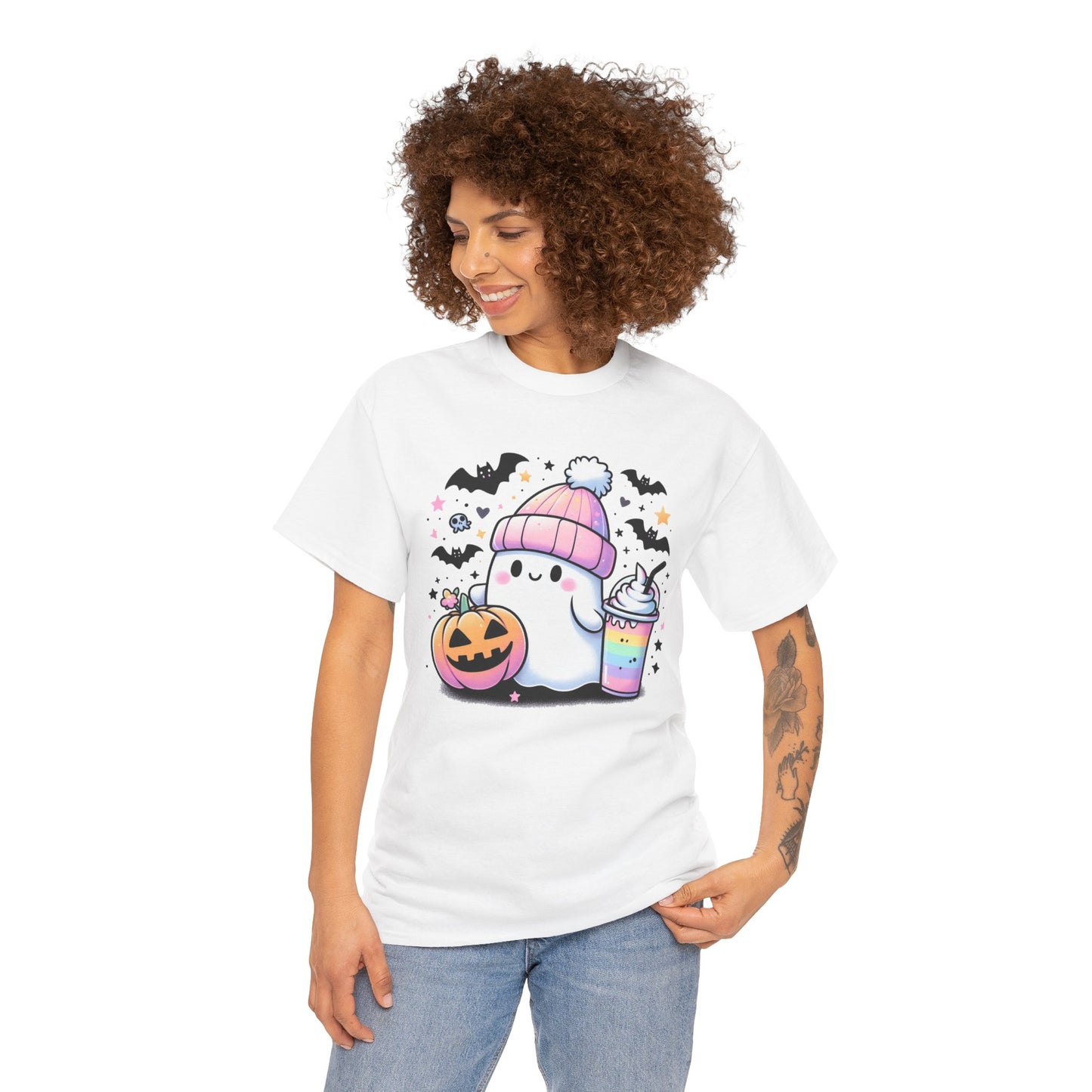 Pretty in Pastel - Cute Ghost - Halloween Shirt - Adult Unisex Tee -