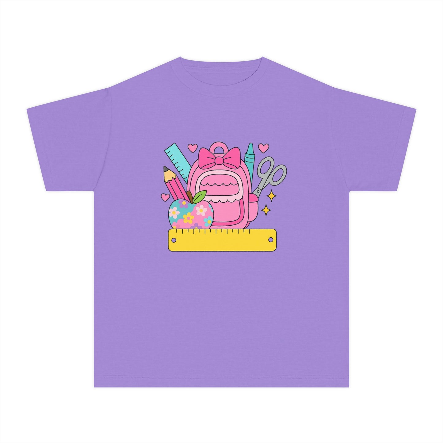 Personalized Cute Back To School Youth Tee, Personalized Girl Shirt, Kids Graphic Tee, Student Shirt