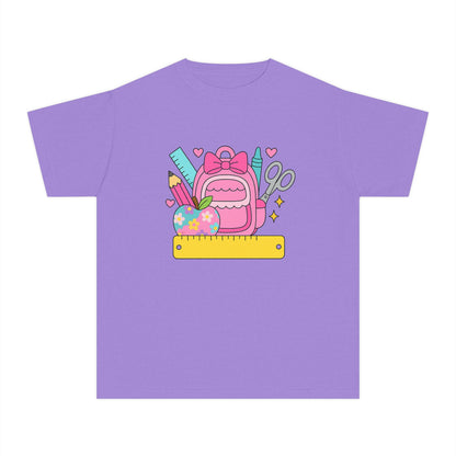 Personalized Cute Back To School Youth Tee, Personalized Girl Shirt, Kids Graphic Tee, Student Shirt