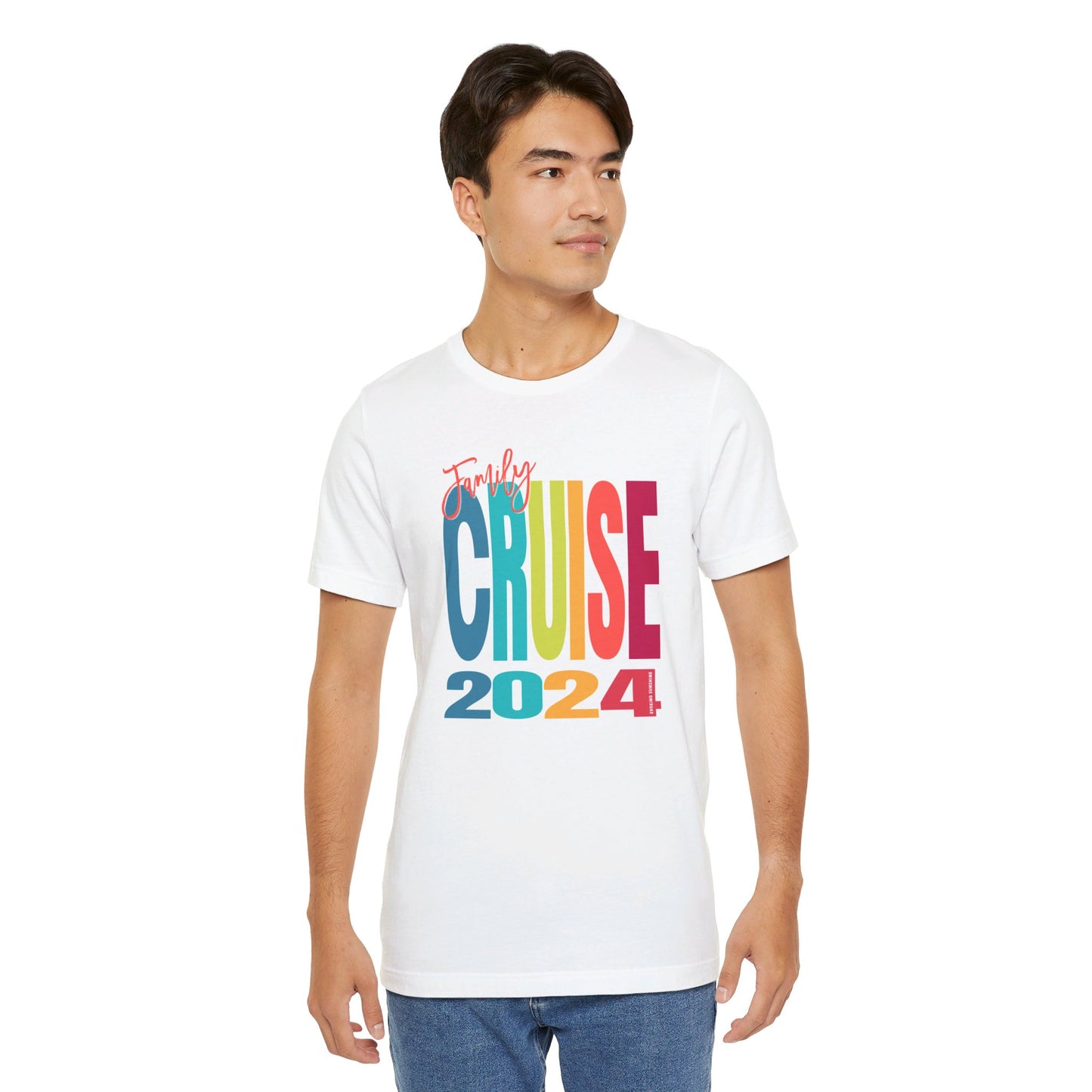Family Cruise 2024, Multi Color Font, Adult, Unisex Jersey Short Sleeve Tee, Matching Family Vacation Shirt,