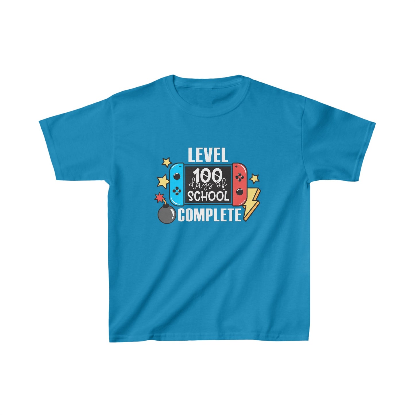 Level 100 Days Unlocked Shirt – Power Up Your Celebration! - Celebration School Shirt - Kids Heavy Cotton™ Tee
