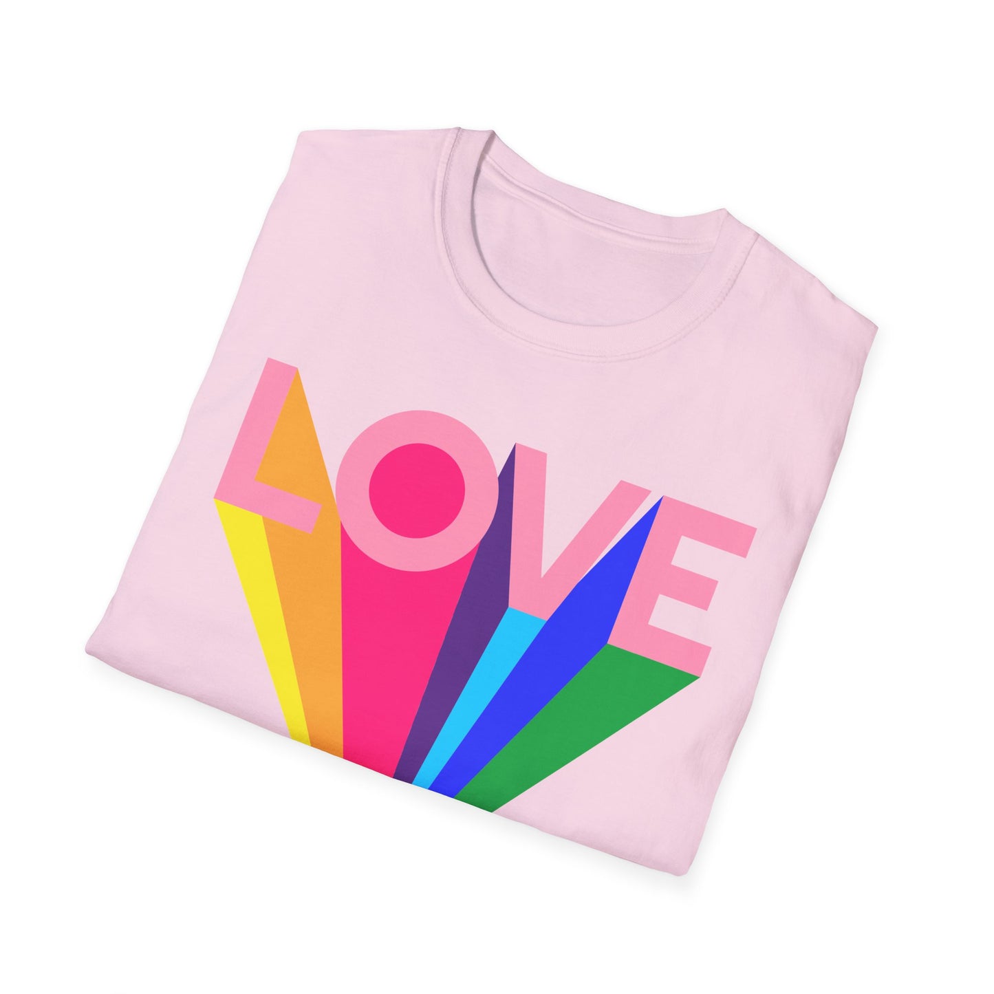 Love Rainbow Pop Out Unisex T-Shirt, Rainbow Love Tee, Colorful Graphic Shirt, Valentine's T-shirt