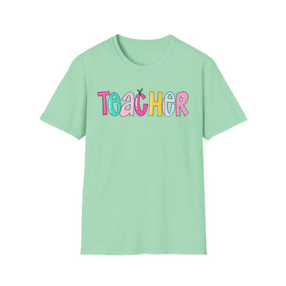 Colorful Teacher T-Shirt, Gift for Teachers, Cute Appreciation Shirt, Back to School Tee, Classroom Outfit, Teacher Gifts