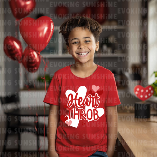 Heart Throb Valentine's Kids Softstyle Tee, Youth T-Shirt, Children's Valentine Shirt, Love Heart Design, Cute Valentine Gift