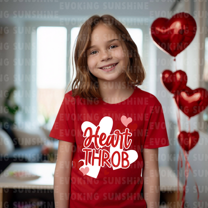 Heart Throb Valentine's Kids Softstyle Tee, Youth T-Shirt, Children's Valentine Shirt, Love Heart Design, Cute Valentine Gift