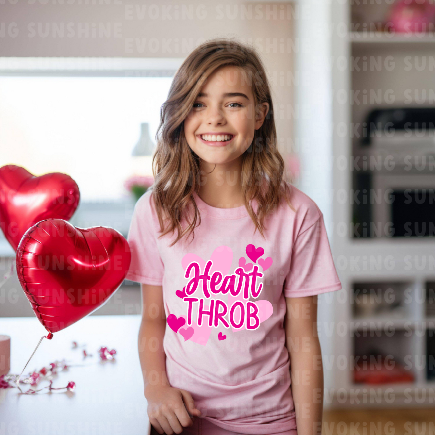 Heart Throb Valentine's Kids Softstyle Tee, Youth T-Shirt, Children's Valentine Shirt, Love Heart Design, Cute Valentine Gift