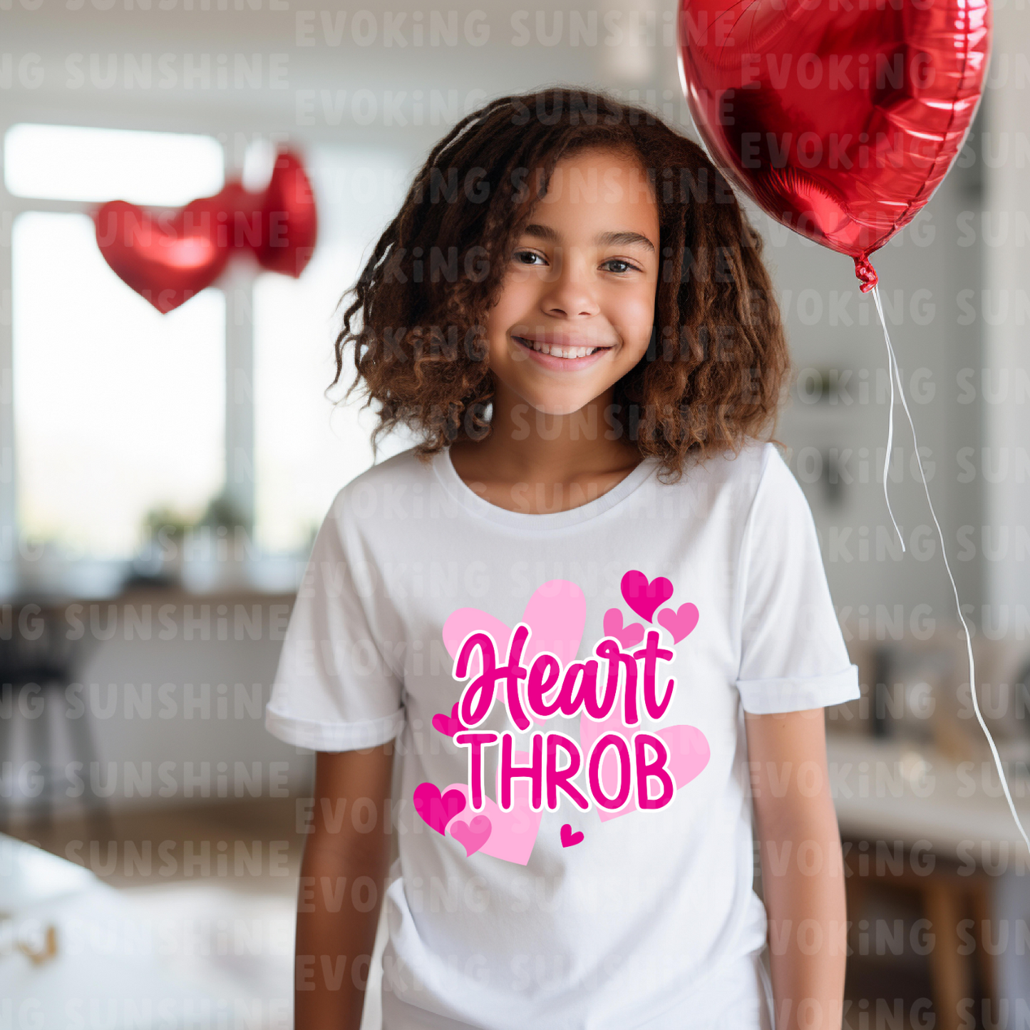 Heart Throb Valentine's Kids Softstyle Tee, Youth T-Shirt, Children's Valentine Shirt, Love Heart Design, Cute Valentine Gift