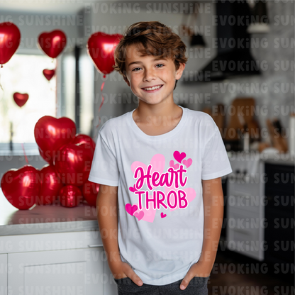 Heart Throb Valentine's Kids Softstyle Tee, Youth T-Shirt, Children's Valentine Shirt, Love Heart Design, Cute Valentine Gift