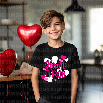 Heart Throb Valentine's Kids Softstyle Tee, Youth T-Shirt, Children's Valentine Shirt, Love Heart Design, Cute Valentine Gift