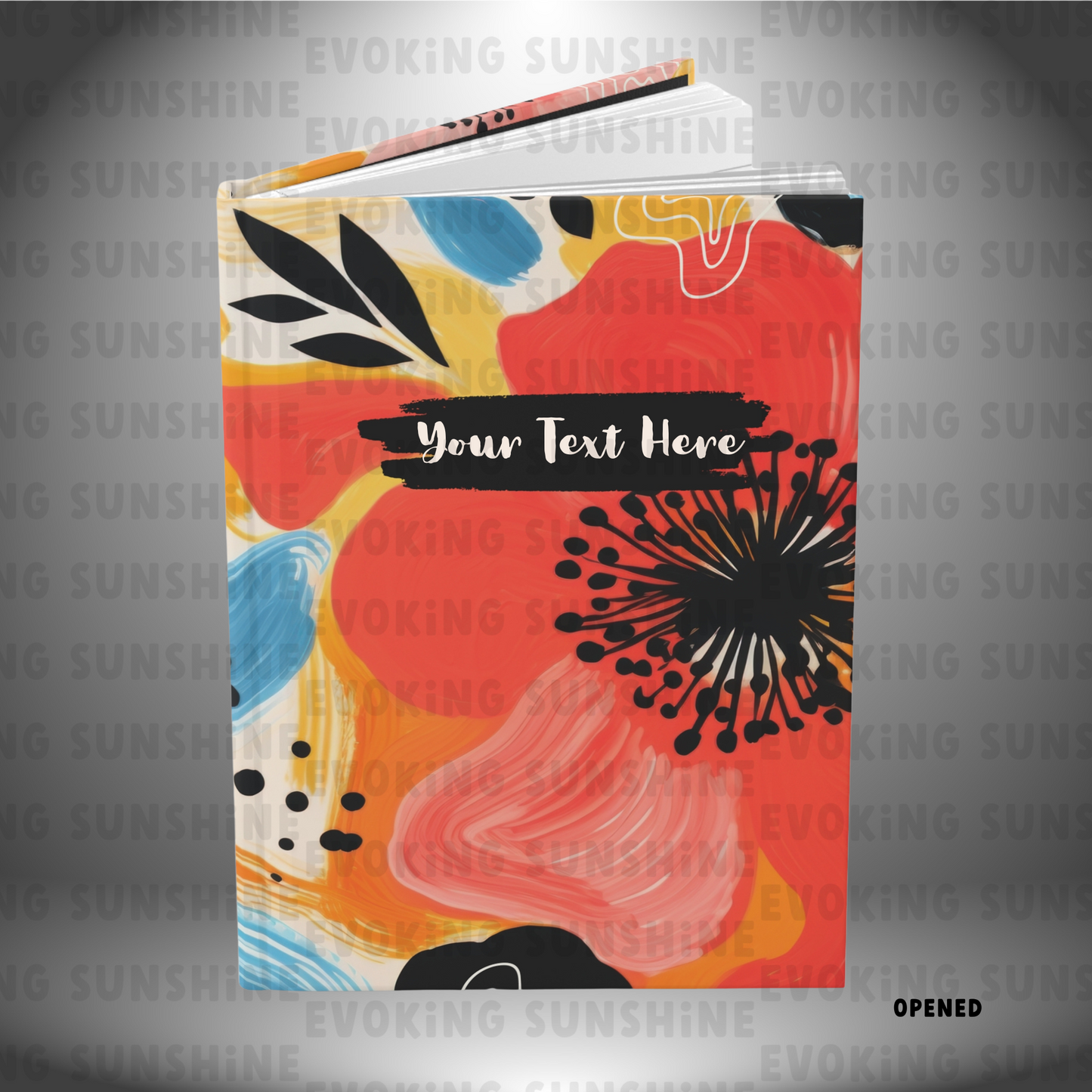 Bold Floral Hardcover Journal Matte, Personalized Notebook, Writing Journal, Custom Diary, Lined Paper, Name, Gift for Writer