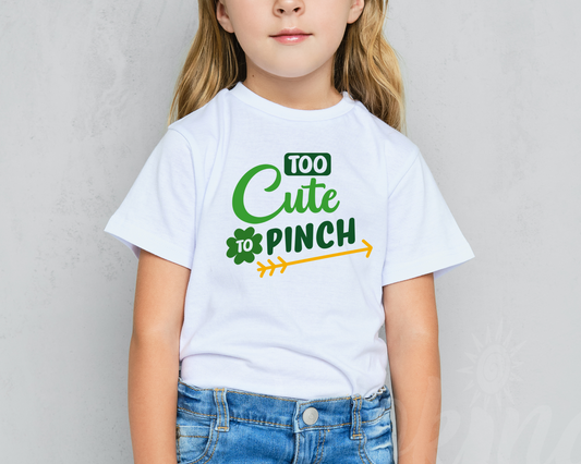 Too Cute to Pinch Toddler Shirt, St. Patrick's Day