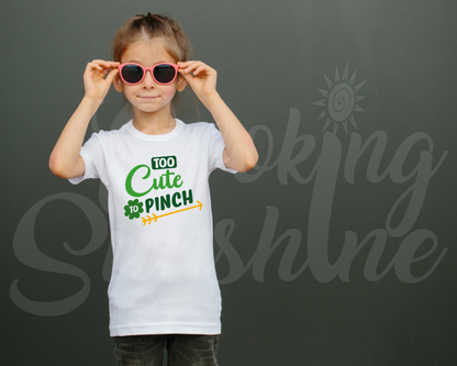 Kids St. Patrick's Day Tee - 'Too Cute to Pinch'