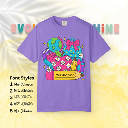 Back-To-School Personalized Teacher Shirt, Teacher Appreciation Gift, Back to School, Artsy Vibe, Comfort Colors