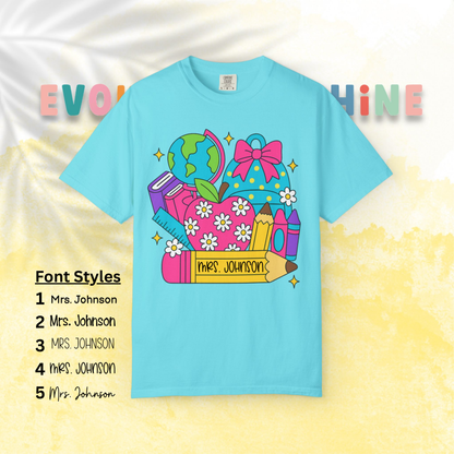 Back-To-School Personalized Teacher Shirt, Teacher Appreciation Gift, Back to School, Artsy Vibe, Comfort Colors