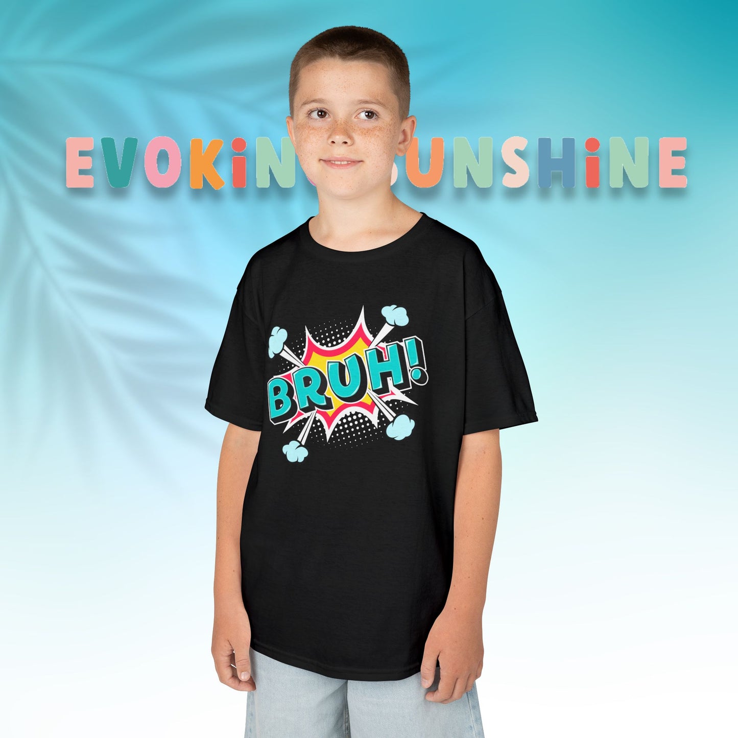 Fun Kids Graphic Tee - BRUH! Comic Style Shirt, Youth Apparel, Gift for Boys, Streetwear, Summer Vibes, Birthday, Everyday Wear