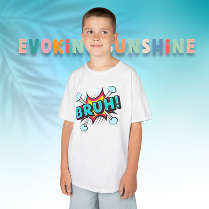Fun Kids Graphic Tee - BRUH! Comic Style Shirt, Youth Apparel, Gift for Boys, Streetwear, Summer Vibes, Birthday, Everyday Wear