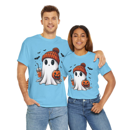 Pumpkin Season Vibes - Cute Ghost - Adult Unisex Tee