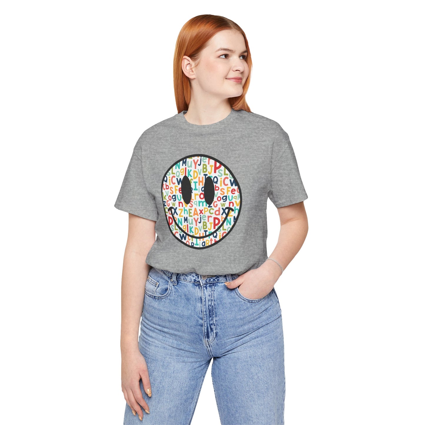 Alphabet Smiley Face Tee - Colorful and Cute - Express Delivery available