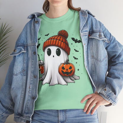 Pumpkin Season Vibes - Cute Ghost - Adult Unisex Tee