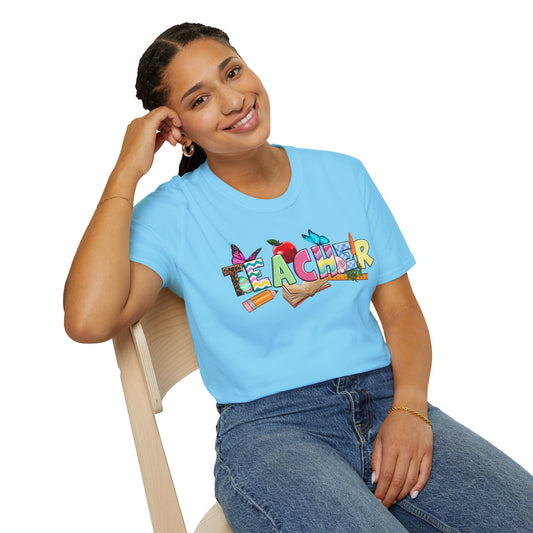 Colorful Teacher Graphic T-Shirt | Fun Gift for Educators