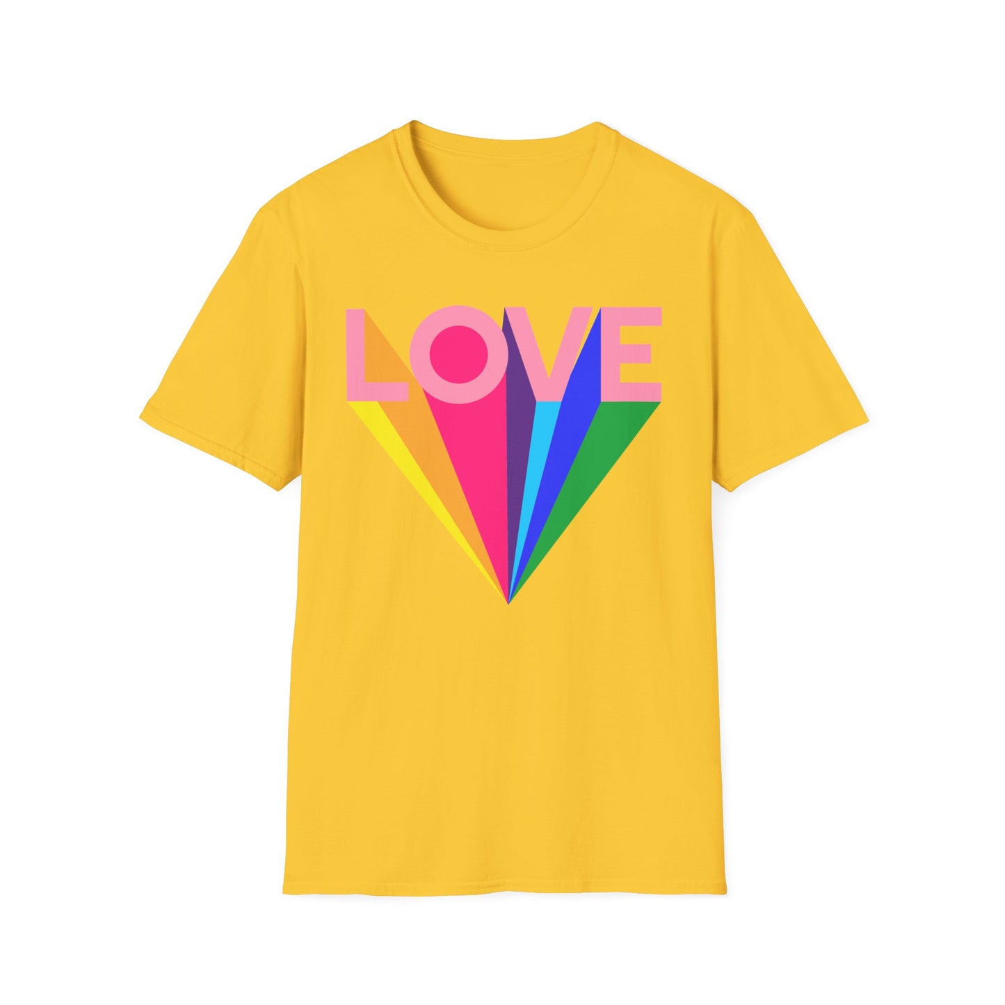 Love Rainbow Pop Out Unisex T-Shirt, Rainbow Love Tee, Colorful Graphic Shirt, Valentine's T-shirt