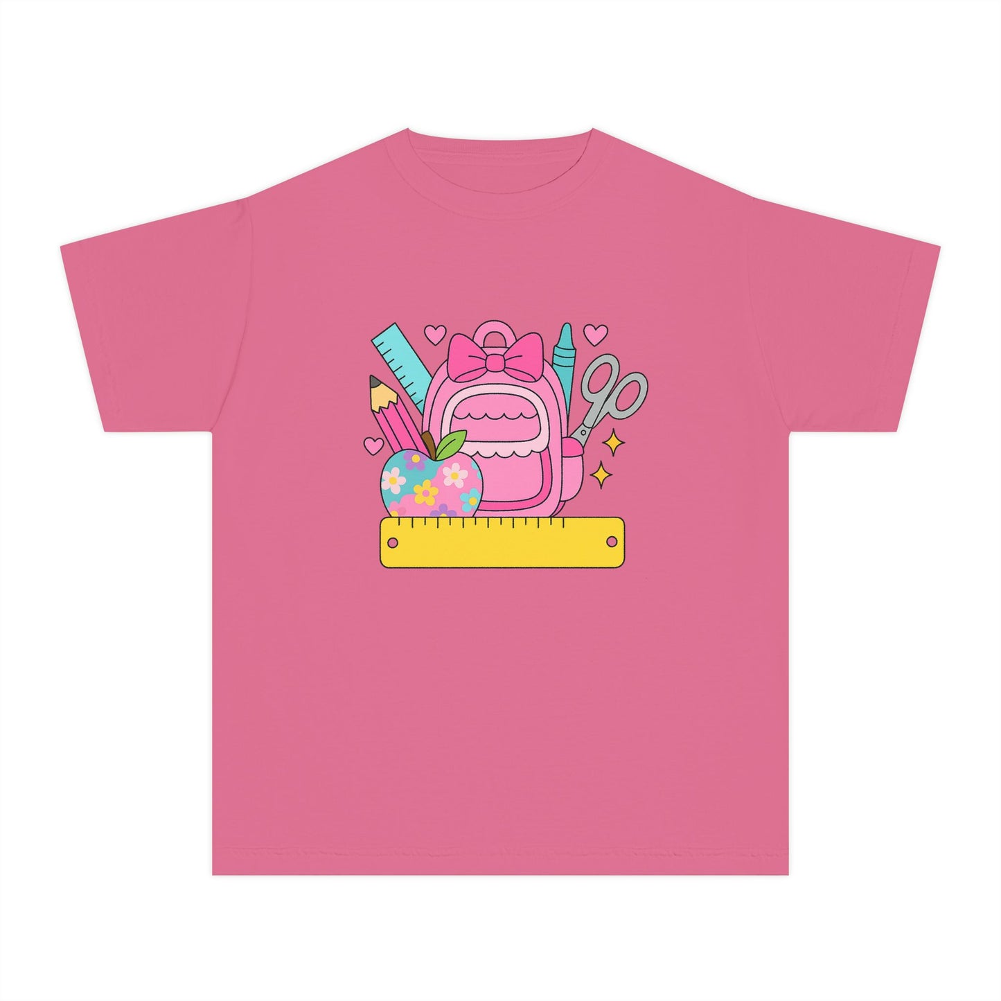 Personalized Cute Back To School Youth Tee, Personalized Girl Shirt, Kids Graphic Tee, Student Shirt