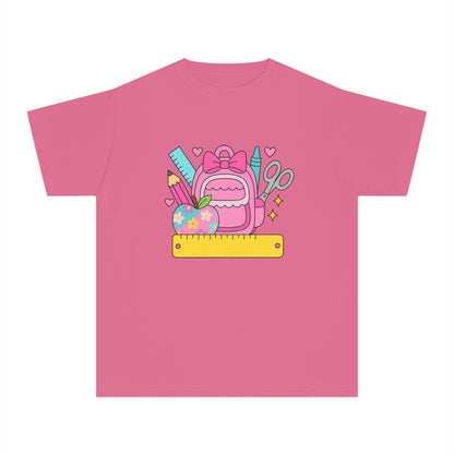 Personalized Cute Back To School Youth Tee, Personalized Girl Shirt, Kids Graphic Tee, Student Shirt
