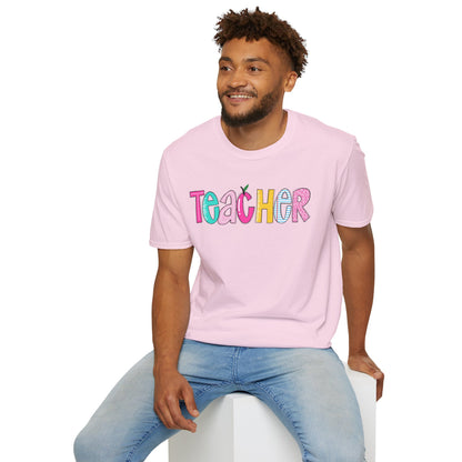 Colorful Teacher T-Shirt, Gift for Teachers, Cute Appreciation Shirt, Back to School Tee, Classroom Outfit, Teacher Gifts