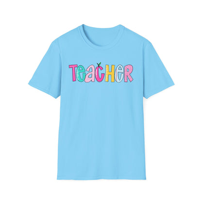 Colorful Teacher T-Shirt, Gift for Teachers, Cute Appreciation Shirt, Back to School Tee, Classroom Outfit, Teacher Gifts