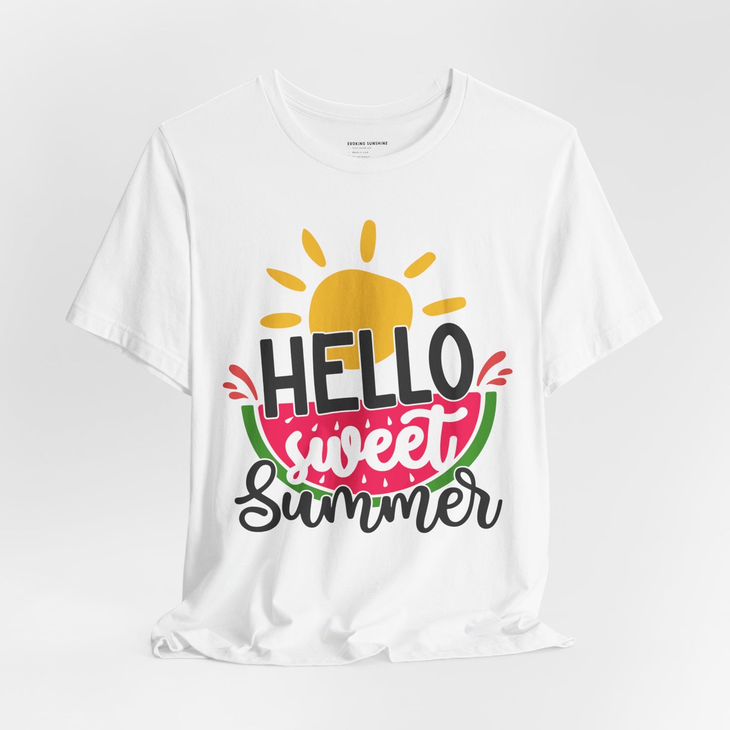 Hello Sweet Summer Graphic Tee, Watermelon and Sunshine