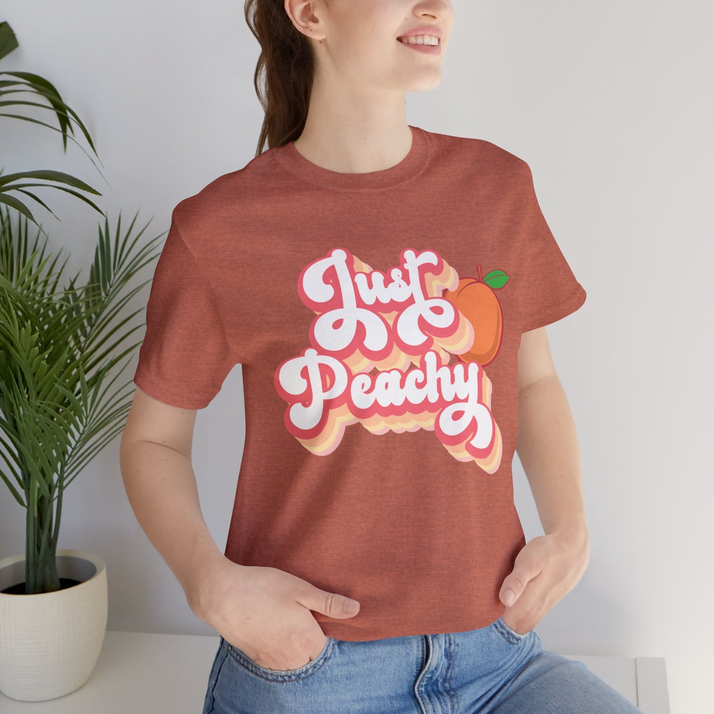 Just Peachy Unisex Bella Canvas Graphic Tee; Express Delivery available