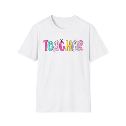 Colorful Teacher T-Shirt, Gift for Teachers, Cute Appreciation Shirt, Back to School Tee, Classroom Outfit, Teacher Gifts