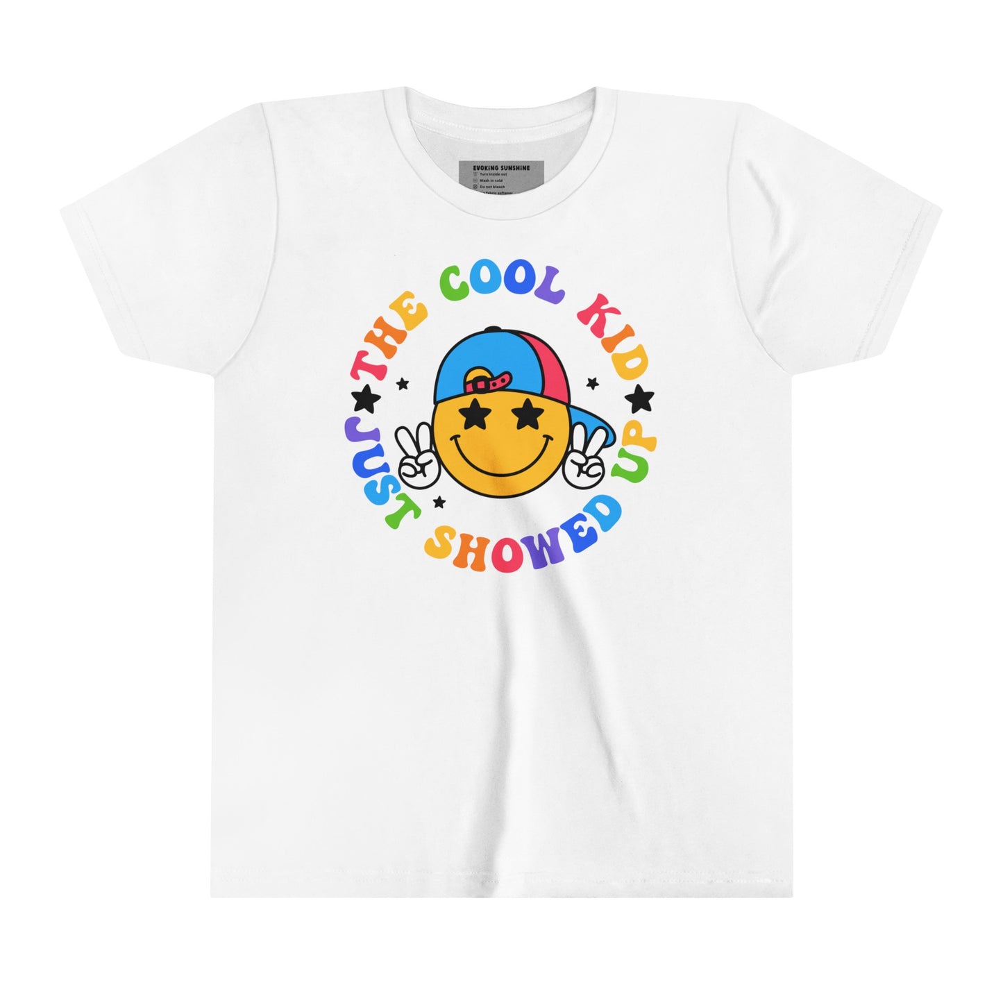 The Cool Kid Just Showed Up, Youth Short Sleeve Tee, Smiley Face