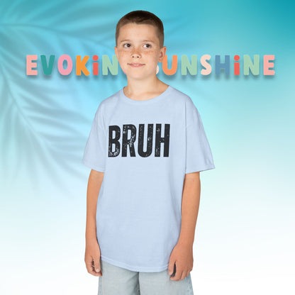Kids Heavy Cotton™ Tee - Funny 'BRUH' Shirt for Boys & Girls, Casual Kids Wear, Gift for Birthdays, Anniversaries, Humor Apparel