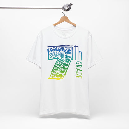 7th Grade Celebration Short Sleeve Tee, Middle School, School Year, Seventh grade