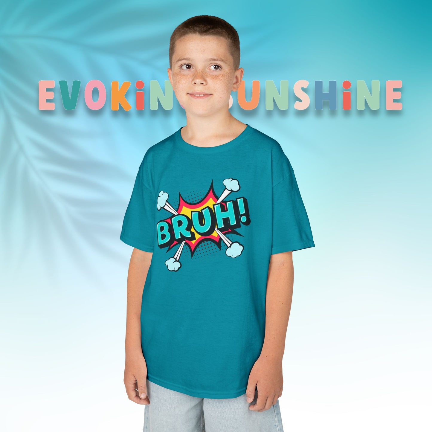 Fun Kids Graphic Tee - BRUH! Comic Style Shirt, Youth Apparel, Gift for Boys, Streetwear, Summer Vibes, Birthday, Everyday Wear