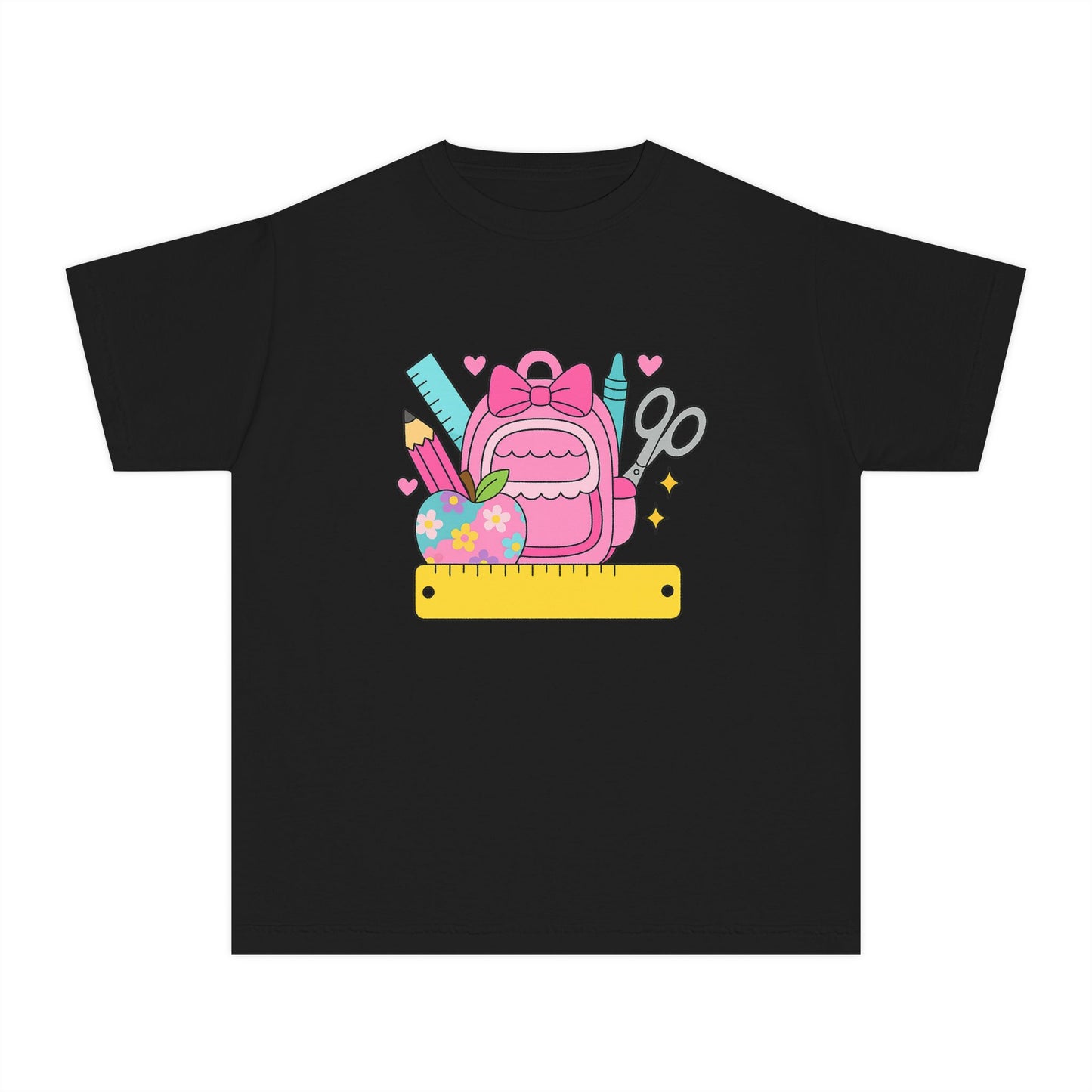 Personalized Cute Back To School Youth Tee, Personalized Girl Shirt, Kids Graphic Tee, Student Shirt