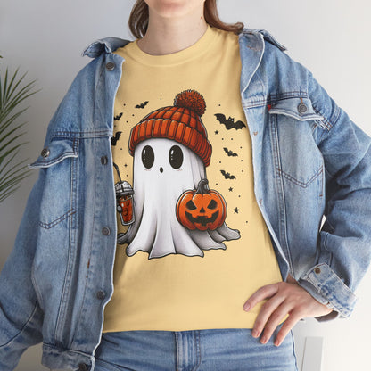 Pumpkin Season Vibes - Cute Ghost - Adult Unisex Tee