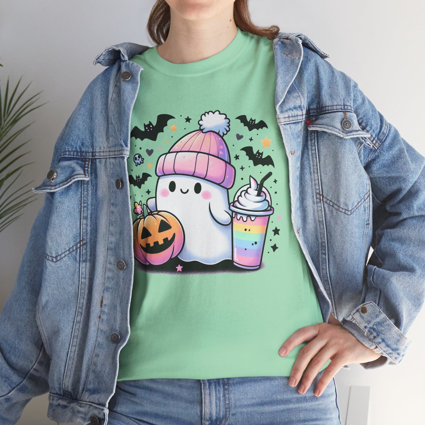 Pretty in Pastel - Cute Ghost - Halloween Shirt - Adult Unisex Tee -